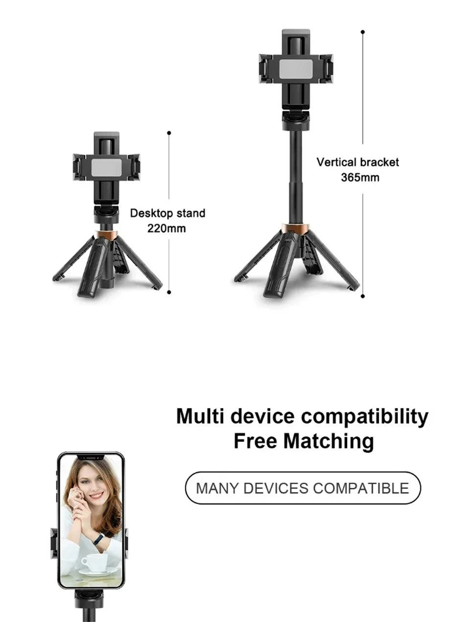 FGCLSY Mobile selfie stick handle, tripod photography tool handheld stabilizer shooting assistant multifunctional portable stand