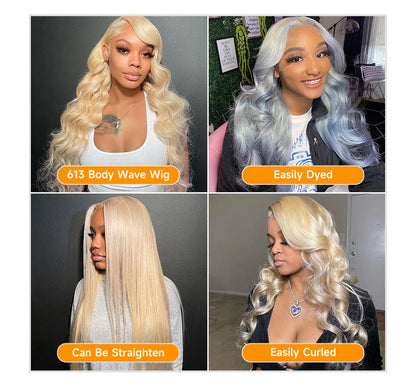 Blonde 613 Lace Front Wigs 13x6 HD Lace Wig Human Hair 13x4 Lace Frontal Wig Brazilian Body Wave Remy Hair Extensions For Women