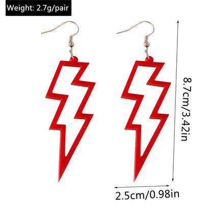 Fashion Candy Color Acrylic Lightning Drop Earrings for Women Cool Long Dangle Earrings Girls Party Festival Jewelry Gifts