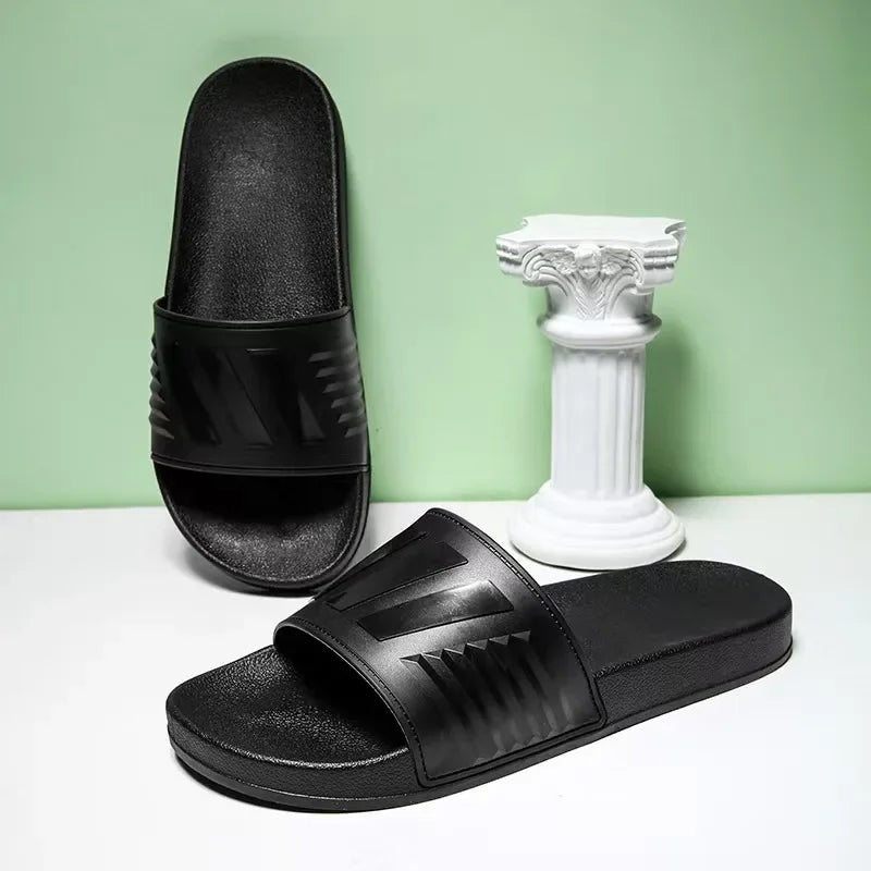 New Cross-Border Style Slippers For Men Anti-Slip Indoor Bathroom Use Couple Home Outer Wear PVC Soled And Faced Slippers For Wo