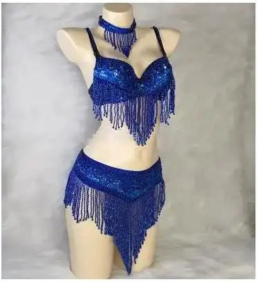 Sexy Hot girl bikini belly dance costume Bra stage show dance clothing nightclub bar evening party wear