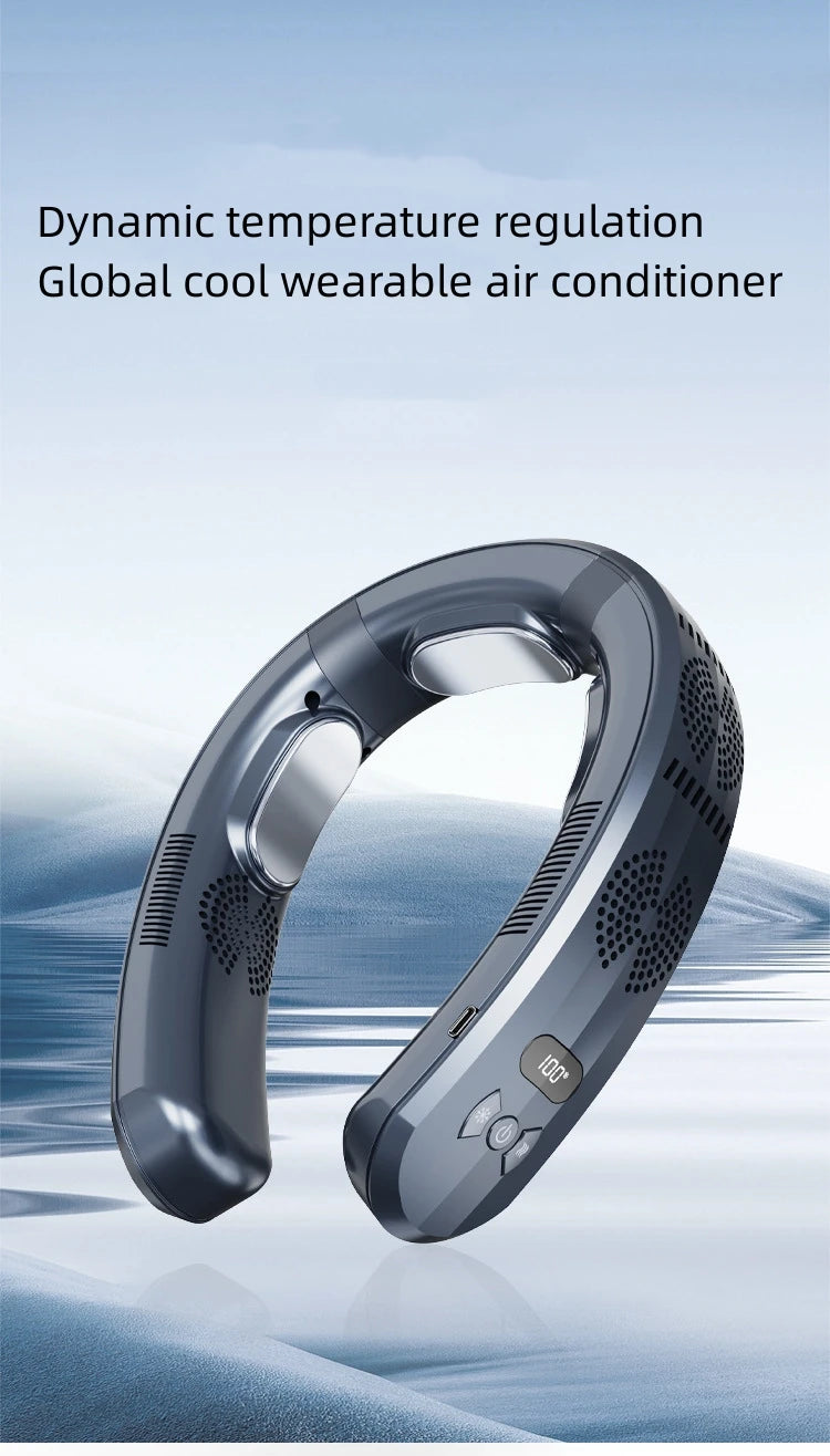 2025 New Wearable Air Conditioner USB Rechargeable Portable 3 Refrigeration Hanging Neck Fan Mute 6000mAh Outdoor Summer Cooler