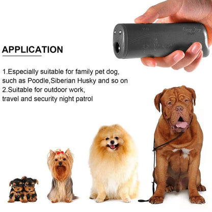 3 in 1 Pet Dog Repeller Whistle Ultrasonic Anti Barking Stop Bark Device with Flash Light Outdoor Pets Dogs Repellent Training