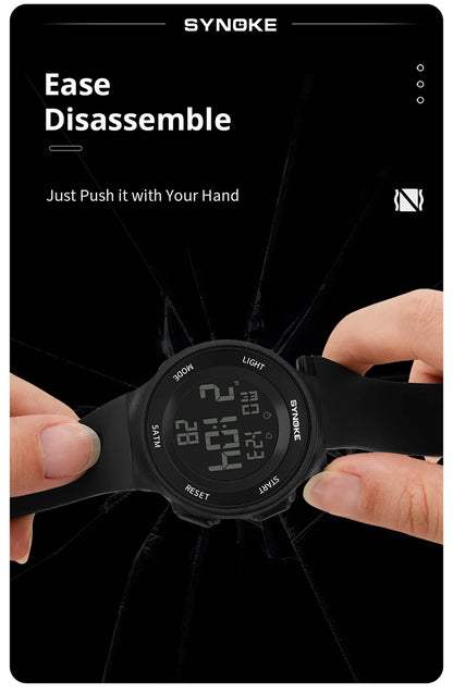 SYNOKE Student Electronic Watch Unisex Sport Watch Multifunction Military Sports Waterproof Luminous LED Digital Men Big Dial
