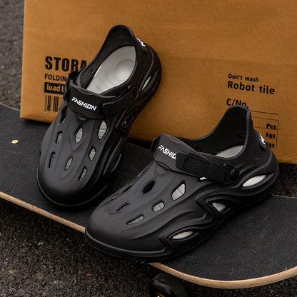 Men Summer Anti-slip Soft EVA Slippers Male Outdoor Hole Garden Sandals Casual Breathable Comfortable Flat Indoor Shoes