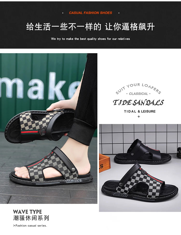 Men's Slippers Summer 2024 Beach Slippers High Quality Non-Slip Flip Flops Soft Sole Outdoor Indoor Slides Slippers Male