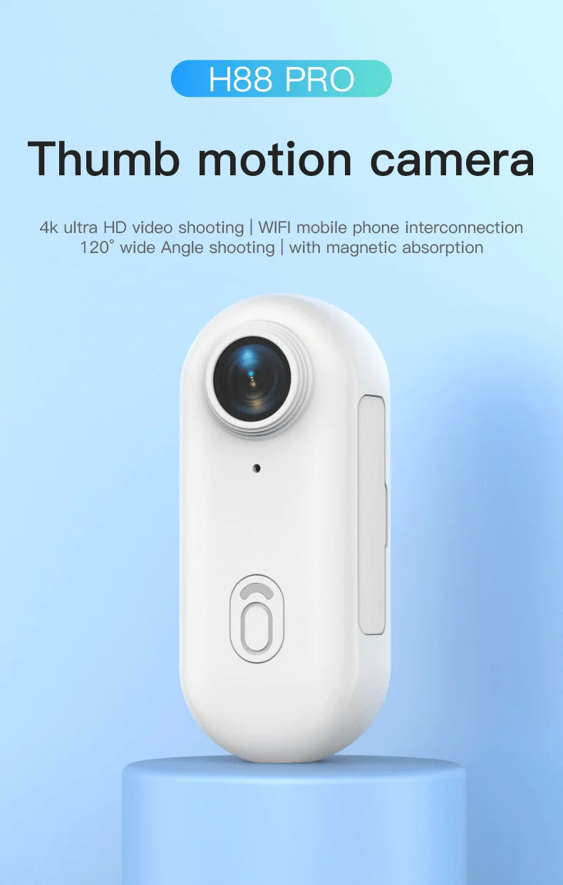 4K UHD Mini Vlog Camera Wireless WiFi Sports Action Camera Small Pocket Body Camcorder Photography Videography Portable Camera