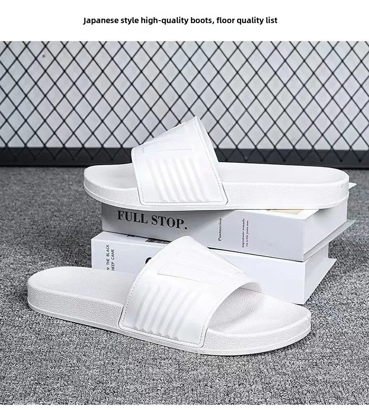 New Cross-Border Style Slippers For Men Anti-Slip Indoor Bathroom Use Couple Home Outer Wear PVC Soled And Faced Slippers For Wo