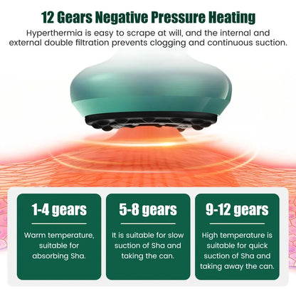 12 Levels Electric Cupping Massager Vacuum Suction Cup GuaSha  Anti Cellulite Scraping Heating Body Slimming Massage Therapy