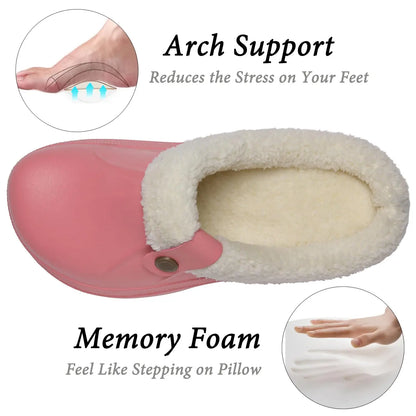 Fashion Men Cotton Slippers Winter Women Men Short Plush Slippers Casual Waterproof Garden Men Shoes New Fur Furry Cotton Shoes