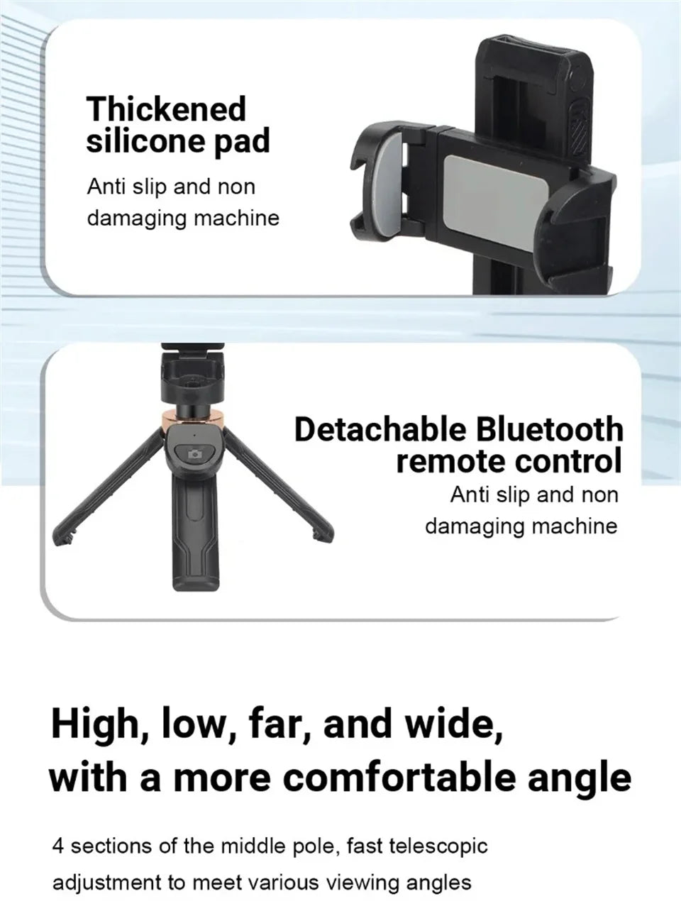 FGCLSY Mobile selfie stick handle, tripod photography tool handheld stabilizer shooting assistant multifunctional portable stand