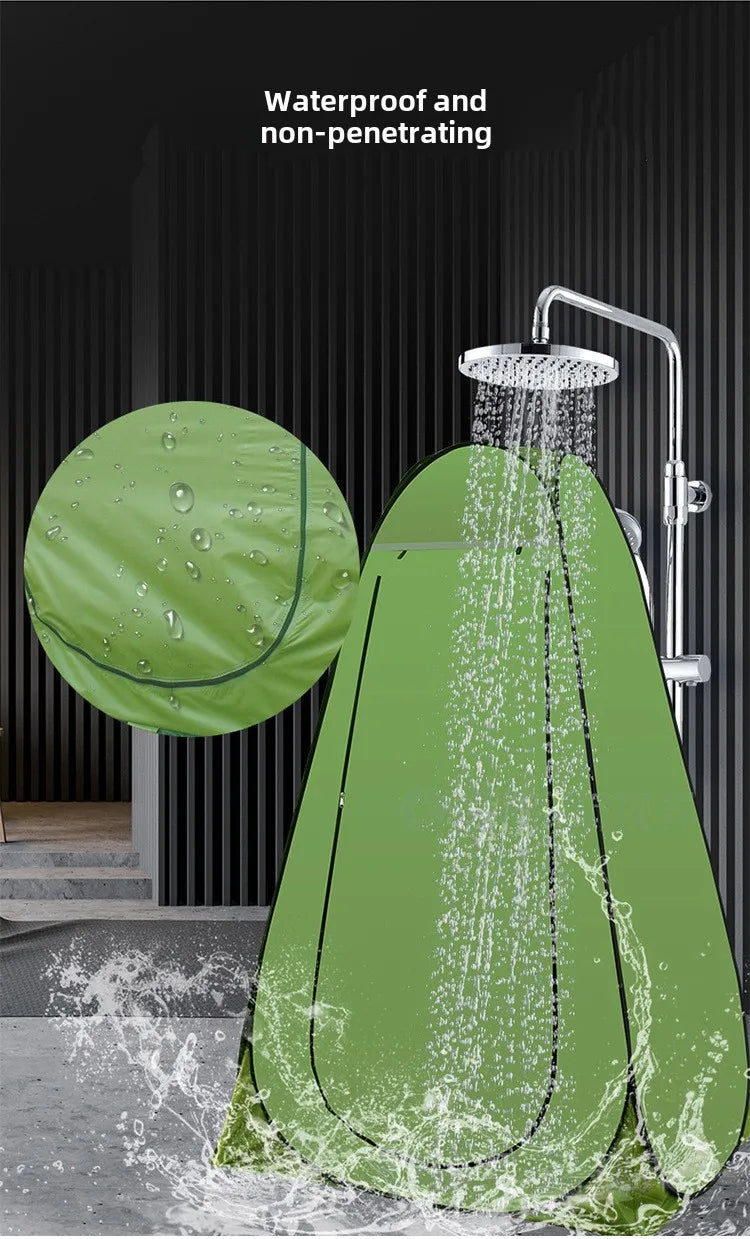 Shower Tent Outdoor Camping Camping Mobile Toilet Changing Clothes Tent Toilet Tent Single Bath Cover with Window Army Green