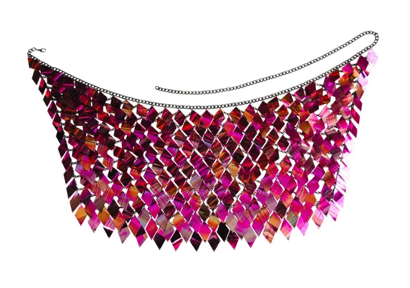 Sequins Skirt Set Women Festival Party Rave Outfit Backless Sexy Body Chain Nightclub Gogo Dancer Costume Summer Beach Wear Jazz