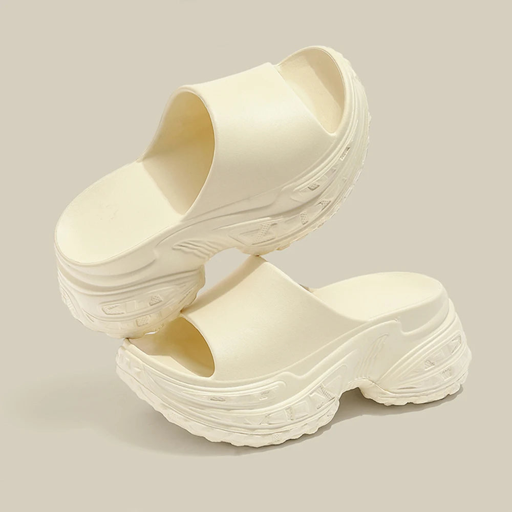 ZHIDA Thick Sole EVA Slippers Women Fashion Soft Home Platform Slippers Outwear Non Slip Elevated Heel Beach Summer Sandals