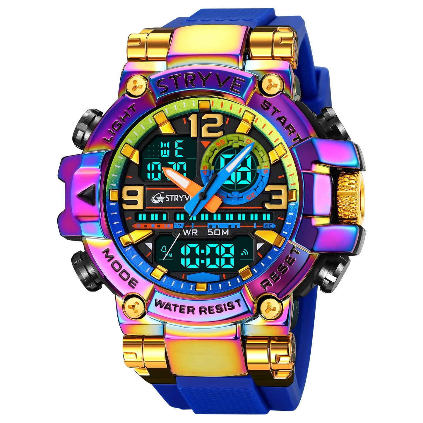 UTHAI CQ254 Fashion Sports electronics Watch Colorful Night Light Man watch Waterproof Multi functional Clock watches for man