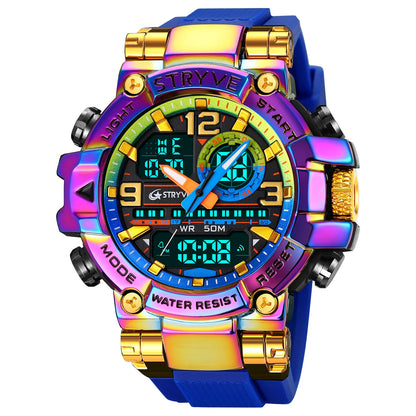 UTHAI CQ254 Fashion Sports electronics Watch Colorful Night Light Man watch Waterproof Multi functional Clock watches for man