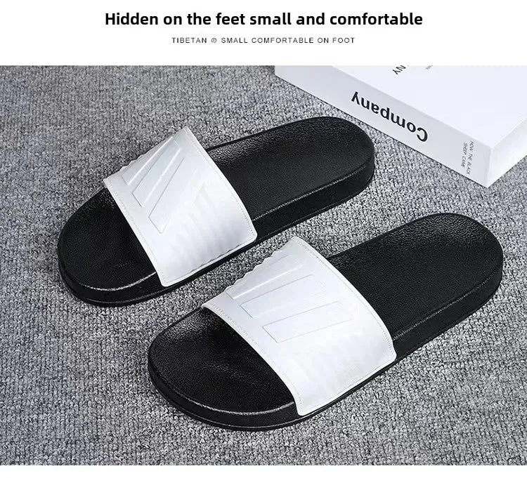 New Cross-Border Style Slippers For Men Anti-Slip Indoor Bathroom Use Couple Home Outer Wear PVC Soled And Faced Slippers For Wo
