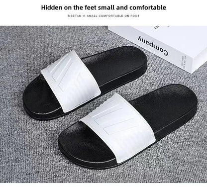New Cross-Border Style Slippers For Men Anti-Slip Indoor Bathroom Use Couple Home Outer Wear PVC Soled And Faced Slippers For Wo