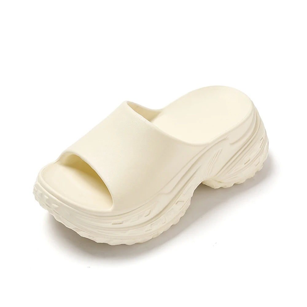 ZHIDA Thick Sole EVA Slippers Women Fashion Soft Home Platform Slippers Outwear Non Slip Elevated Heel Beach Summer Sandals