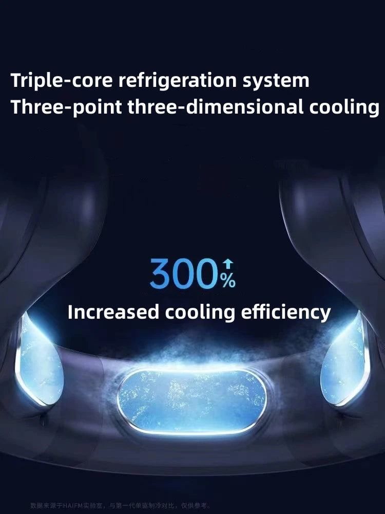 2025 New Wearable Air Conditioner USB Rechargeable Portable 3 Refrigeration Hanging Neck Fan Mute 6000mAh Outdoor Summer Cooler