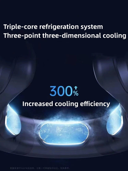 2025 New Wearable Air Conditioner USB Rechargeable Portable 3 Refrigeration Hanging Neck Fan Mute 6000mAh Outdoor Summer Cooler