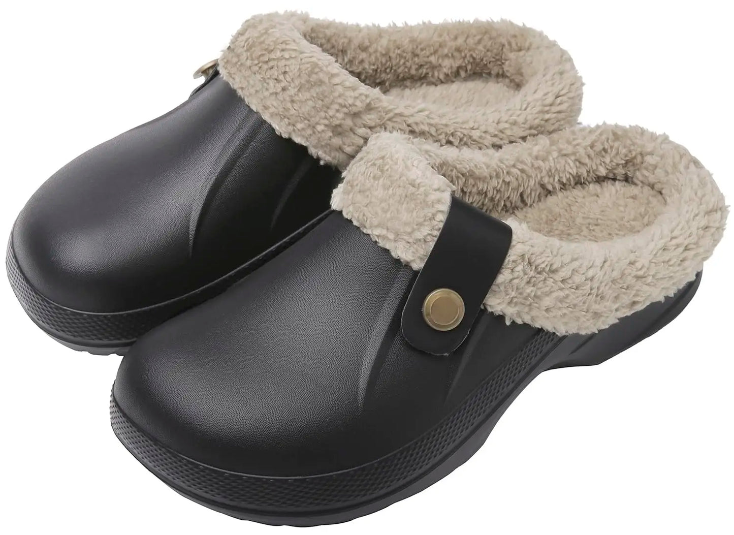 Fashion Men Cotton Slippers Winter Women Men Short Plush Slippers Casual Waterproof Garden Men Shoes New Fur Furry Cotton Shoes