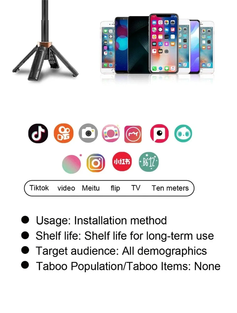 FGCLSY Mobile selfie stick handle, tripod photography tool handheld stabilizer shooting assistant multifunctional portable stand
