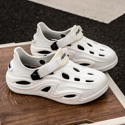 Men Summer Anti-slip Soft EVA Slippers Male Outdoor Hole Garden Sandals Casual Breathable Comfortable Flat Indoor Shoes