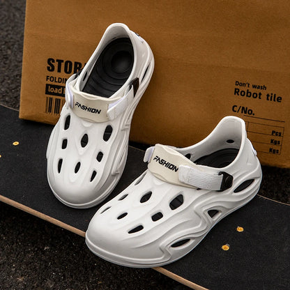 Men Summer Anti-slip Soft EVA Slippers Male Outdoor Hole Garden Sandals Casual Breathable Comfortable Flat Indoor Shoes