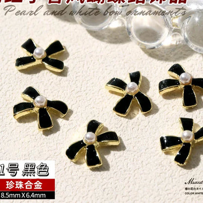 10Pcs Ballet Dance Shoes 3D Nail Charms 8mm Pink Metal Dance Shoes Ribbon Nail Art DIY Kawaii Ballet Bows Manicure Supplies &*&