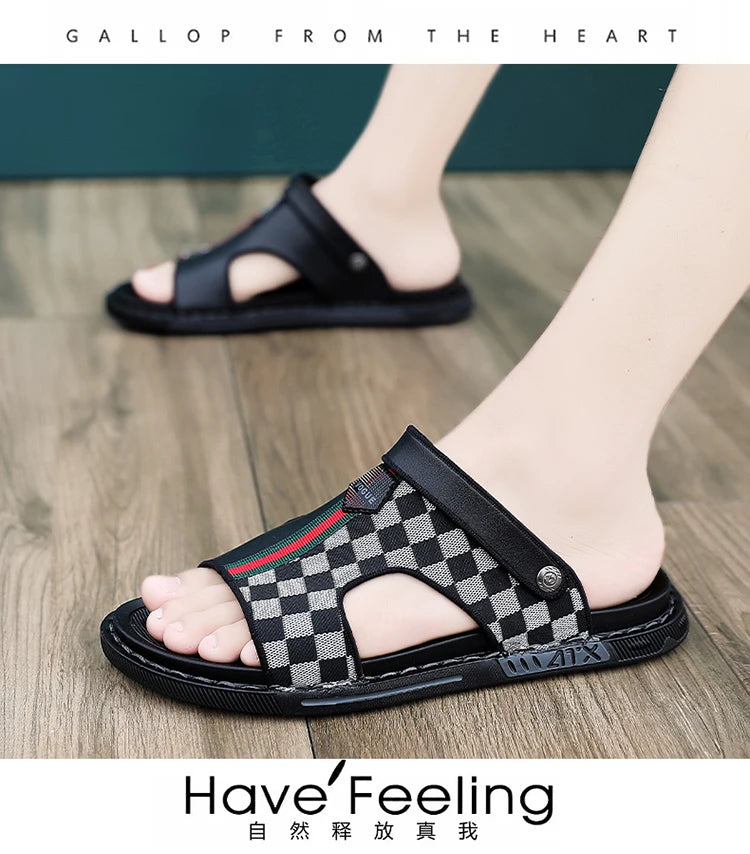 Men's Slippers Summer 2024 Beach Slippers High Quality Non-Slip Flip Flops Soft Sole Outdoor Indoor Slides Slippers Male