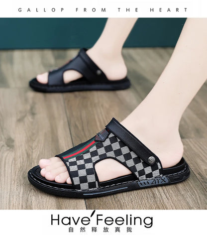 Men's Slippers Summer 2024 Beach Slippers High Quality Non-Slip Flip Flops Soft Sole Outdoor Indoor Slides Slippers Male