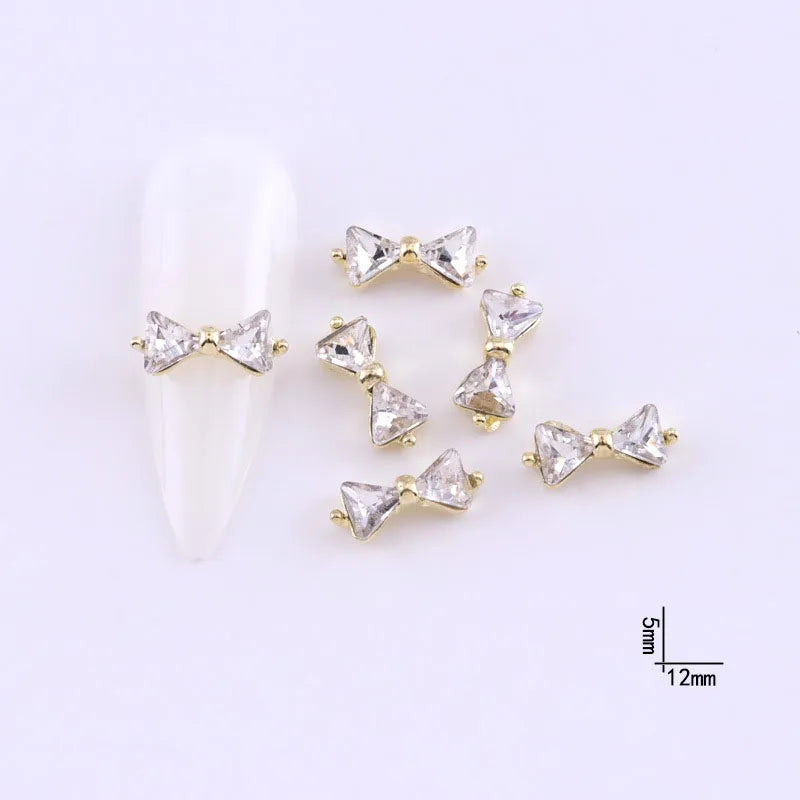 10Pcs Ballet Dance Shoes 3D Nail Charms 8mm Pink Metal Dance Shoes Ribbon Nail Art DIY Kawaii Ballet Bows Manicure Supplies &*&