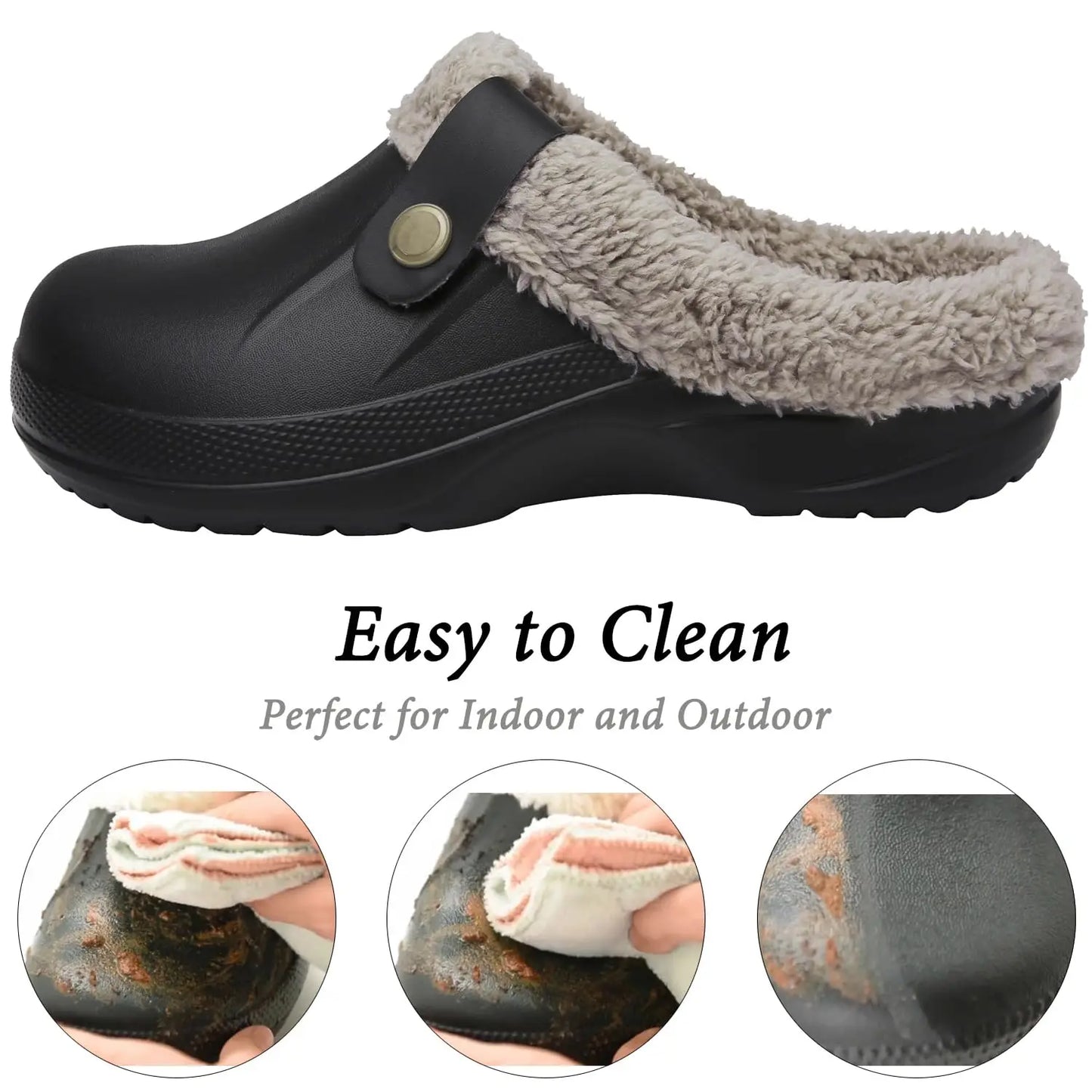 Fashion Men Cotton Slippers Winter Women Men Short Plush Slippers Casual Waterproof Garden Men Shoes New Fur Furry Cotton Shoes