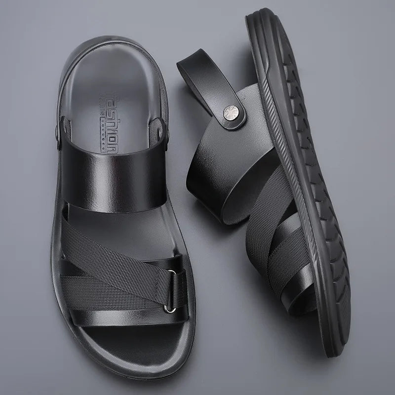 Slippers Outdoor Summer Wear-resistant Anti-slip Joker Trend Soft-soled Men's Casual Shoes.