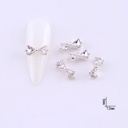 10Pcs Ballet Dance Shoes 3D Nail Charms 8mm Pink Metal Dance Shoes Ribbon Nail Art DIY Kawaii Ballet Bows Manicure Supplies &*&