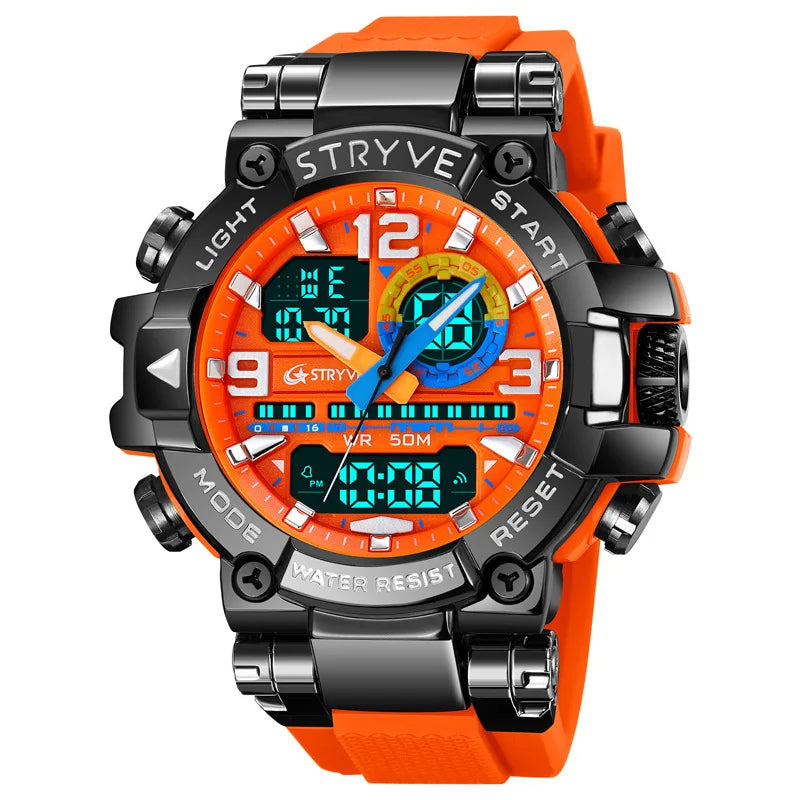 UTHAI CQ254 Fashion Sports electronics Watch Colorful Night Light Man watch Waterproof Multi functional Clock watches for man