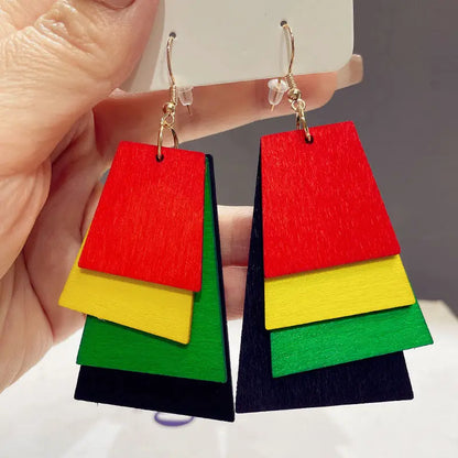 European and American style geometric exaggerated earrings fashionable candy color contrast minimalist drop earrings