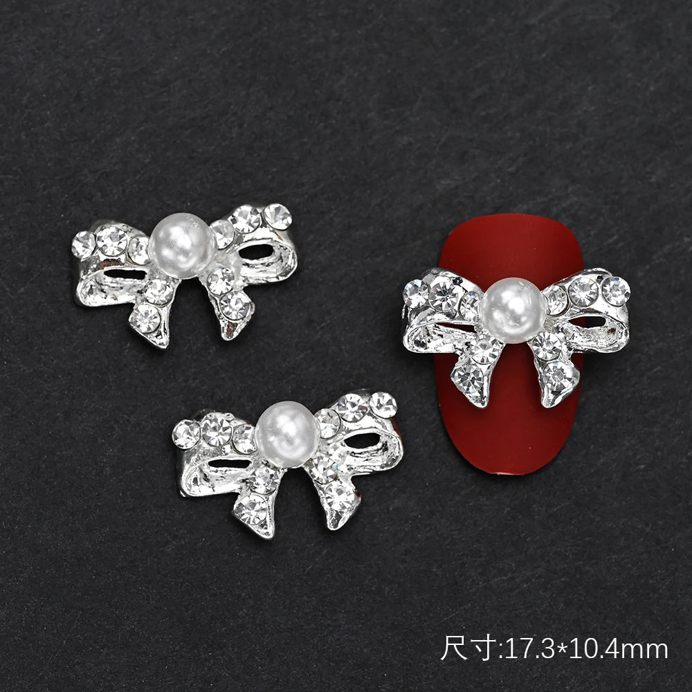 10Pcs Ballet Dance Shoes 3D Nail Charms 8mm Pink Metal Dance Shoes Ribbon Nail Art DIY Kawaii Ballet Bows Manicure Supplies &*&