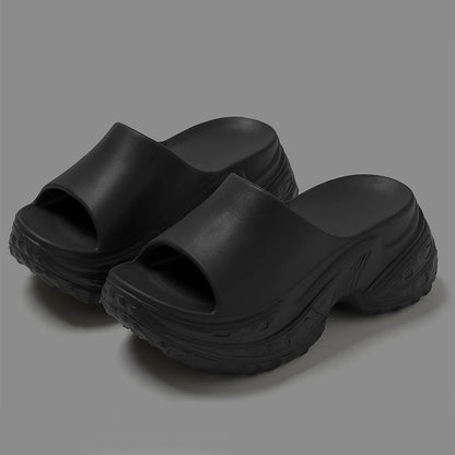 ZHIDA Thick Sole EVA Slippers Women Fashion Soft Home Platform Slippers Outwear Non Slip Elevated Heel Beach Summer Sandals