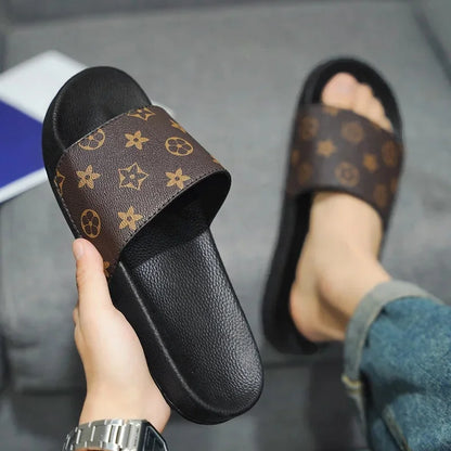 European Style Men's Slippers 2024 Summer Outdoor Plus Size Soft Bottom Casual One-Piece Sandals Rubber Sole Men's Flip Flops