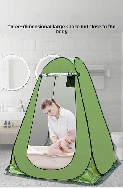 Shower Tent Outdoor Camping Camping Mobile Toilet Changing Clothes Tent Toilet Tent Single Bath Cover with Window Army Green