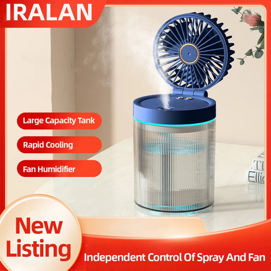 IRALAN Portable mini Fan AIr Conditioner Humidifier LED Night Lights 3 In 1 Home Fans for room Office Room decoration