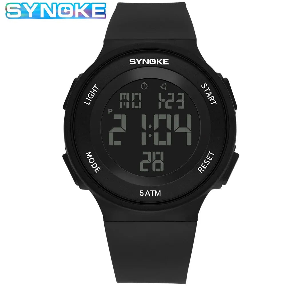 SYNOKE Student Electronic Watch Unisex Sport Watch Multifunction Military Sports Waterproof Luminous LED Digital Men Big Dial