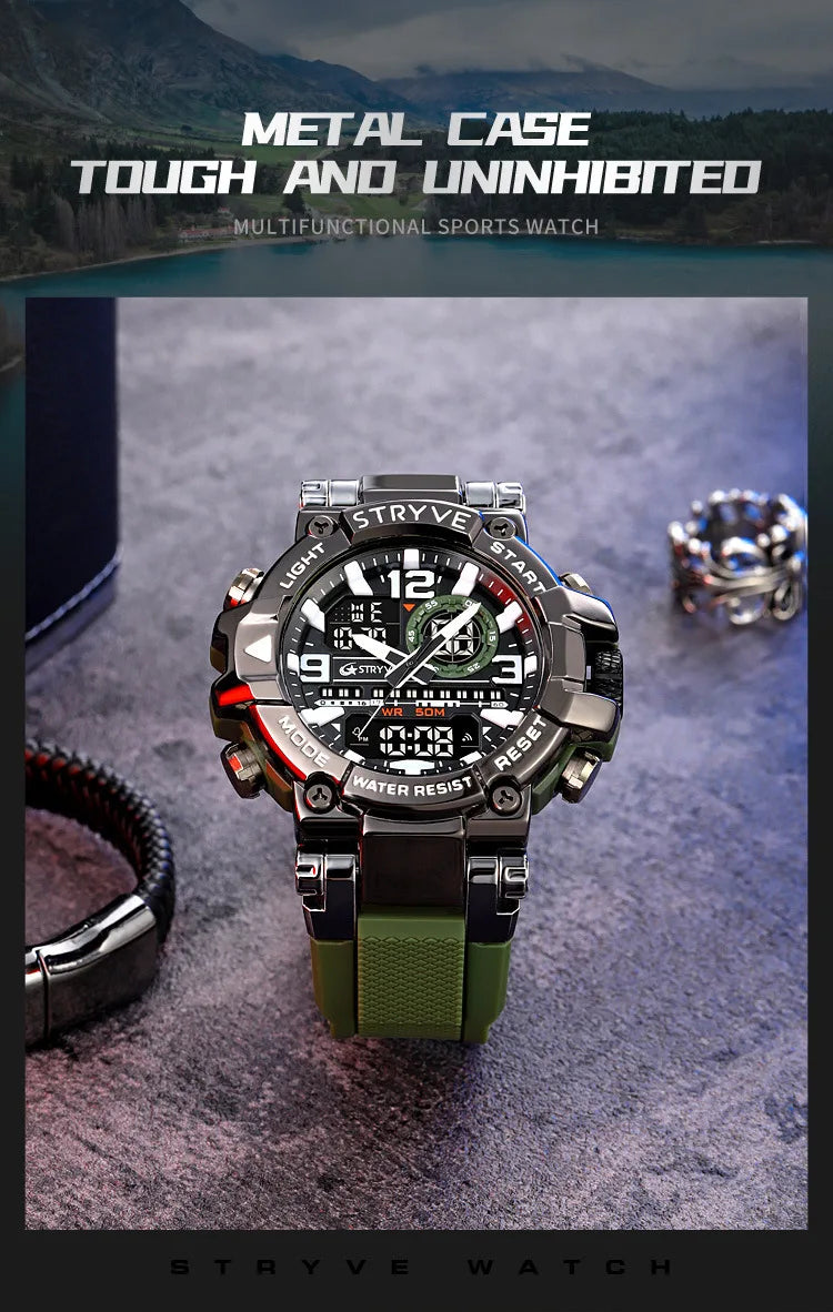 UTHAI CQ254 Fashion Sports electronics Watch Colorful Night Light Man watch Waterproof Multi functional Clock watches for man