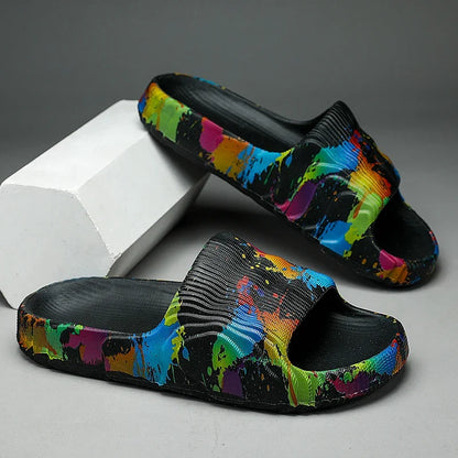 Summer Men Shoes Slippers Beach Outdoor EVA Non-Slip Slides Ladies Fashion Flats Flip Flops Casual Sandals Luxury Household