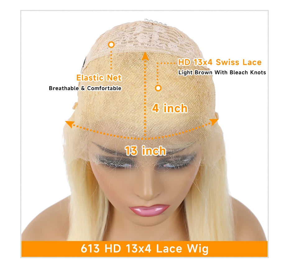 Blonde 613 Lace Front Wigs 13x6 HD Lace Wig Human Hair 13x4 Lace Frontal Wig Brazilian Body Wave Remy Hair Extensions For Women