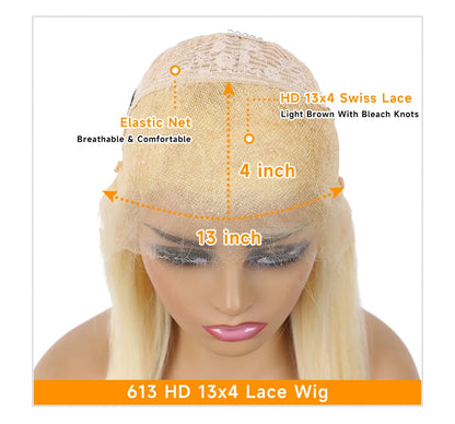 Blonde 613 Lace Front Wigs 13x6 HD Lace Wig Human Hair 13x4 Lace Frontal Wig Brazilian Body Wave Remy Hair Extensions For Women
