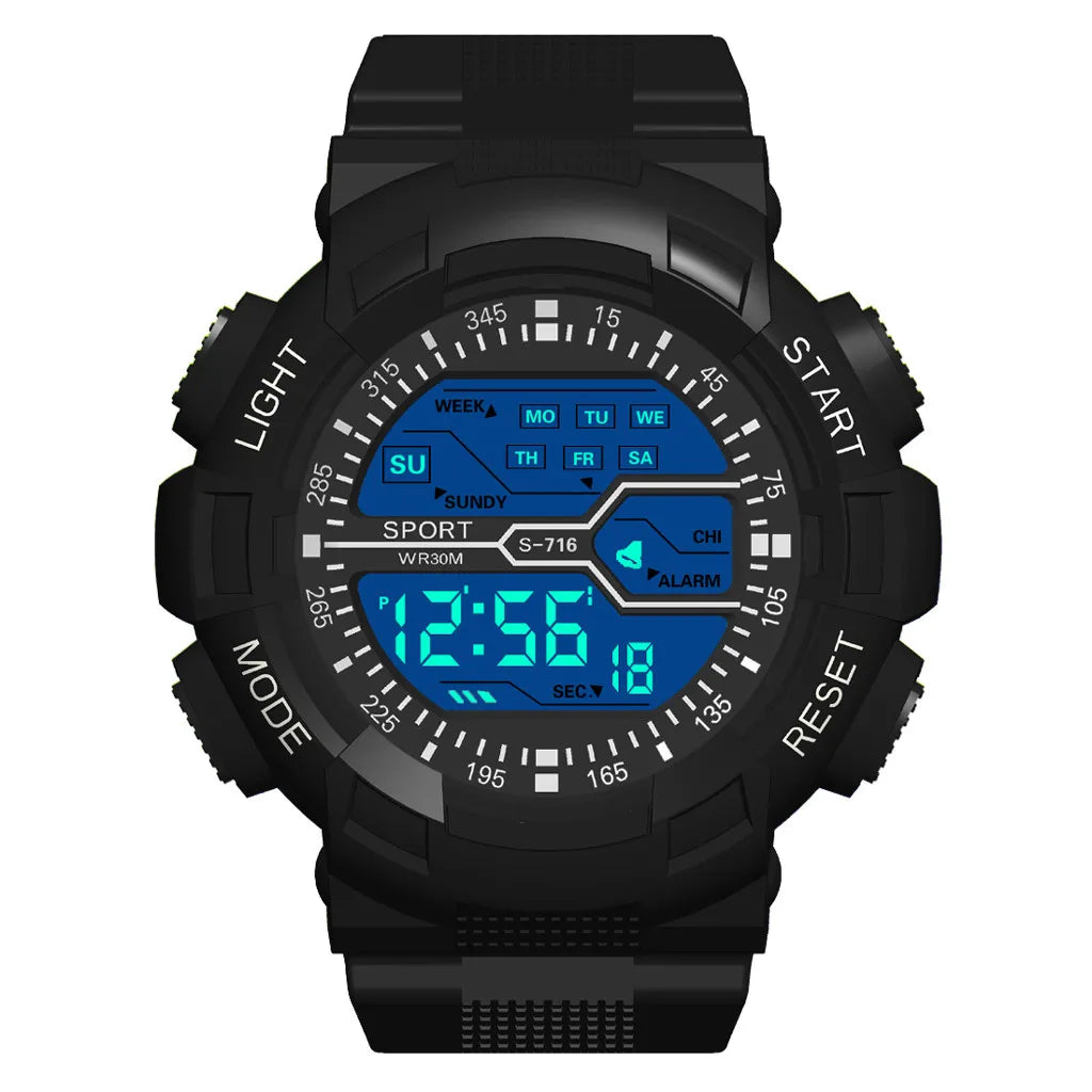 Multifunction Men's Sports Watch Led Digital Watch Big Dial  Luminous Men Sport Watch Luminous Electronic Watch