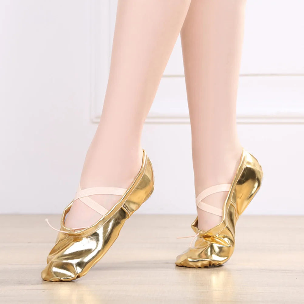 Princess Shining Girls Ballet Shoes Soft Sole Ballet Dance Slippers Ladies Ballerina Ballet Shoes Women Gymnastics Dance Shoes